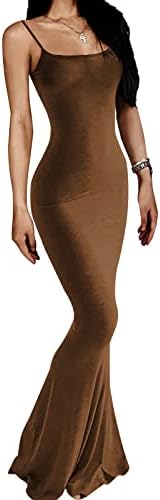 Women's Casual Lounge Slip Long Dress Sexy Sleeveless Backless Bodycon Maxi Dresses 2023 Summer Slim Elegant
