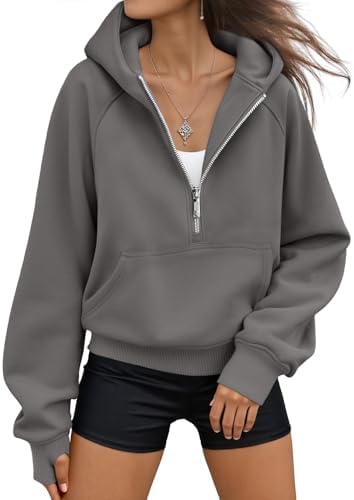 Womens Hoodies Fleece Fall Fashion Outfits Workout Sweatshirts Y2k Winter Zip Up Jackets Oversized Tops Clothes 2025