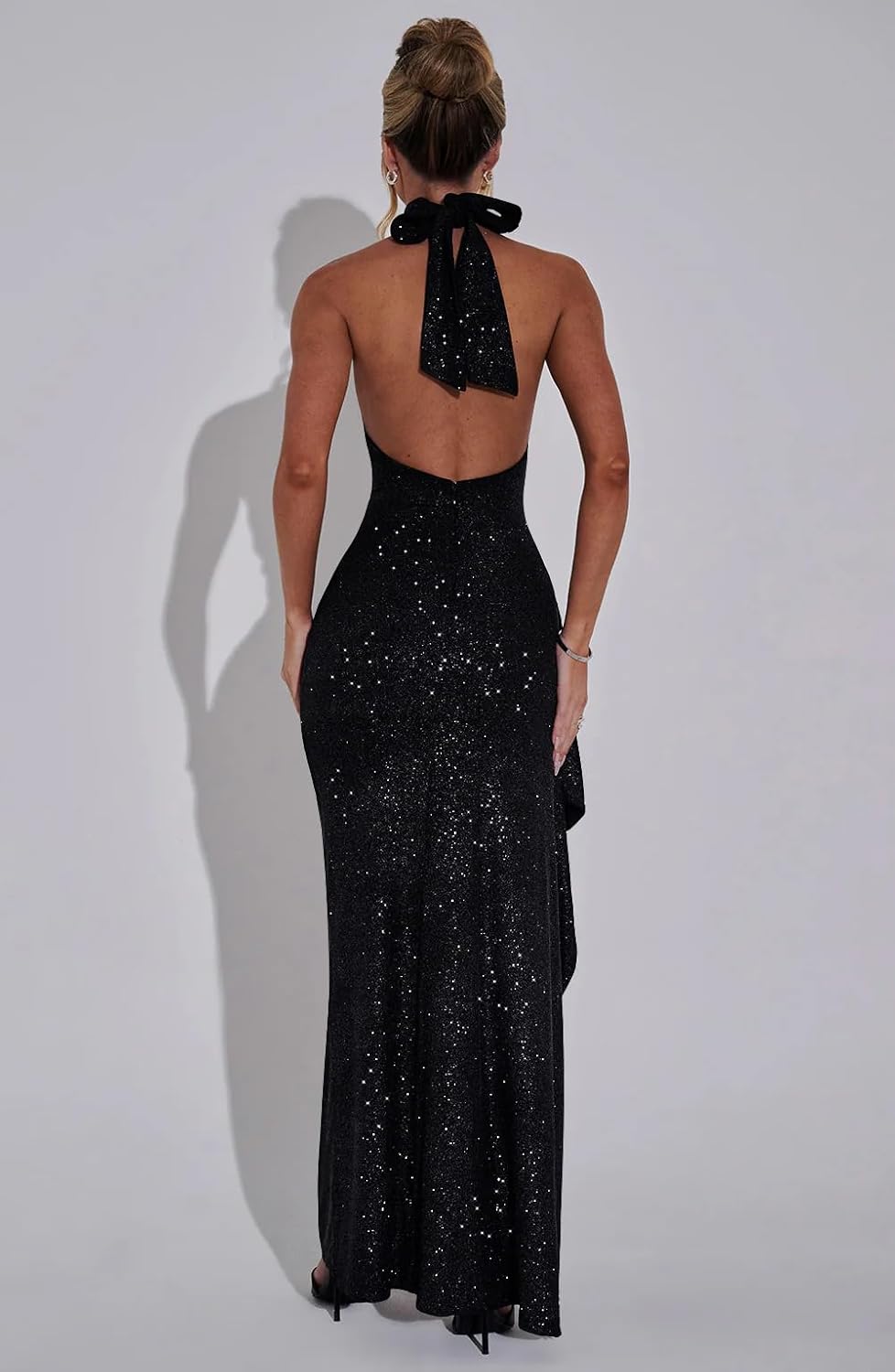 Women's Sexy High Split Bodycon Sleeveless Backless Party Maxi Dress