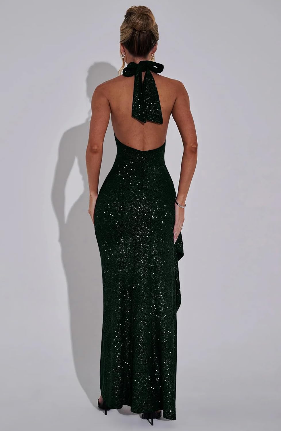 Women's Sexy High Split Bodycon Sleeveless Backless Party Maxi Dress