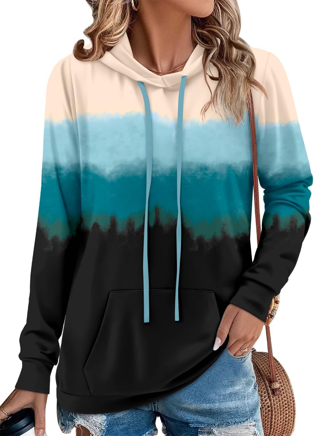 Women's Pullover Hoodies Teen Girls Trendy Fall Fashion Tops Hooded Sweatshirts