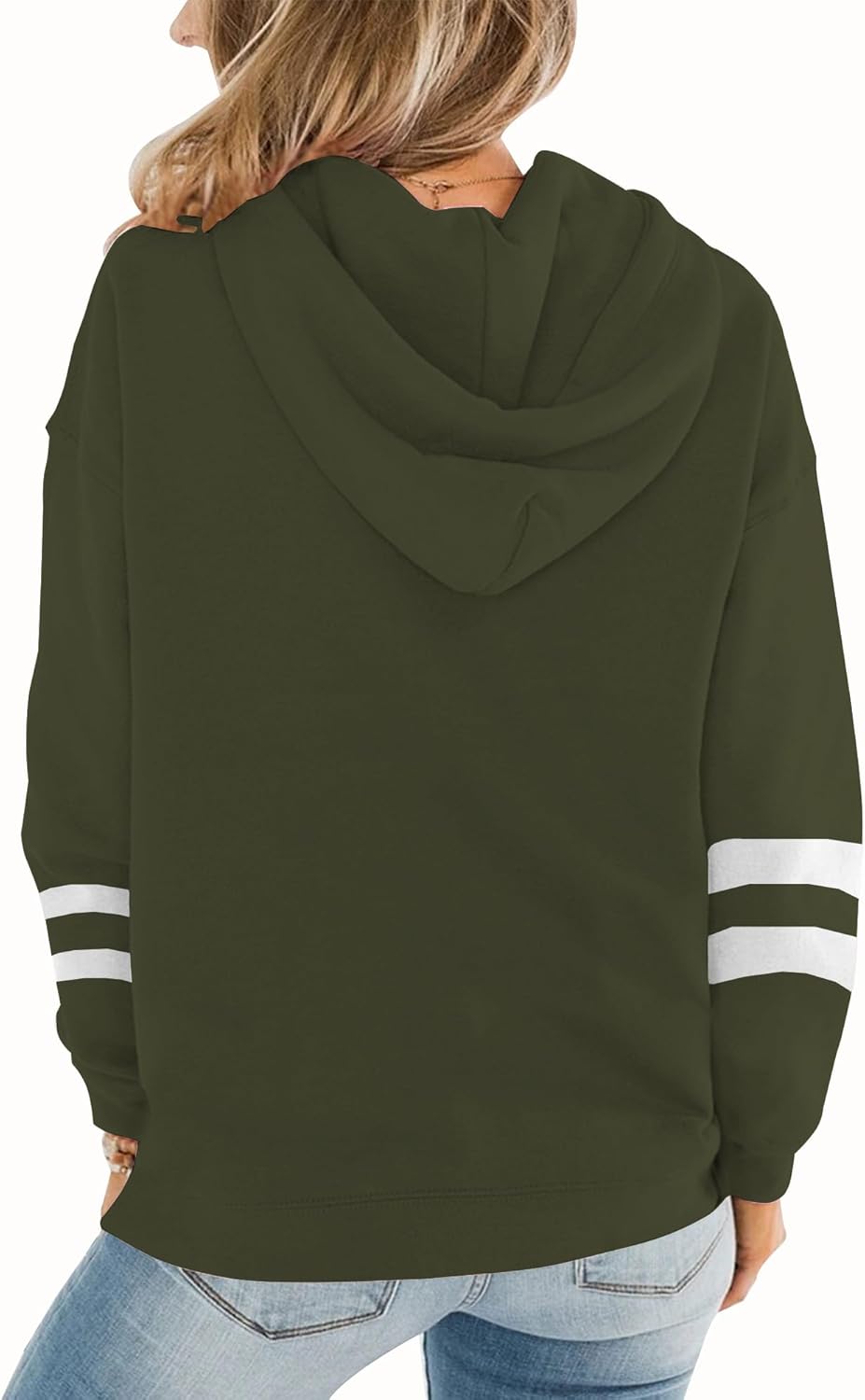 Womens Casual Hoodies Crew Neck Long Sleeve Sweatshirts with Pocket Lightweight Pullover Tops