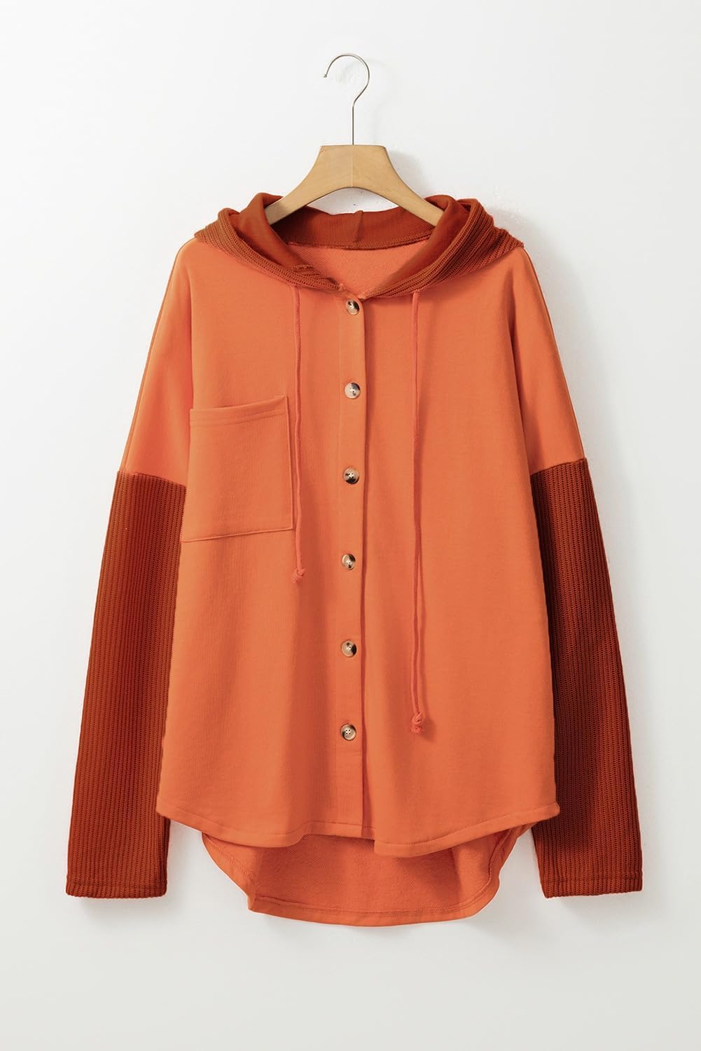 Oversized Sweatshirt for Women Loose Fit Casual Long Sleeve Button Hooded Sweatshirts Hoodies with Pocket