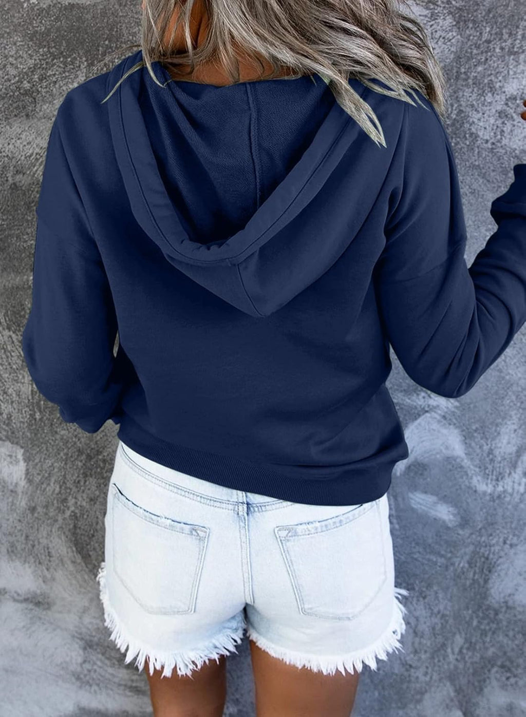 Women's Casual Hoodies Long Sleeve Solid Lightweight Pullover Tops Loose Sweatshirt with Pocket
