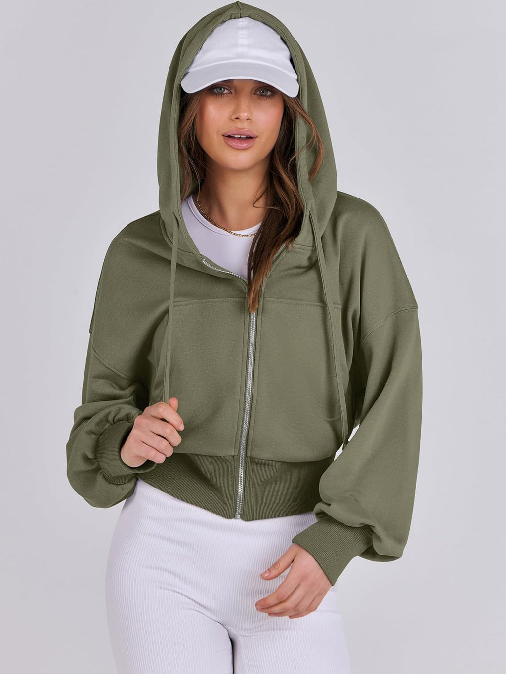 Womens Zip Up Hoodies Cropped Sweatshirts Casual Comfy Cute Zip Jackets Fashion Trendy Fall Outfits 2025 Y2K Clothes