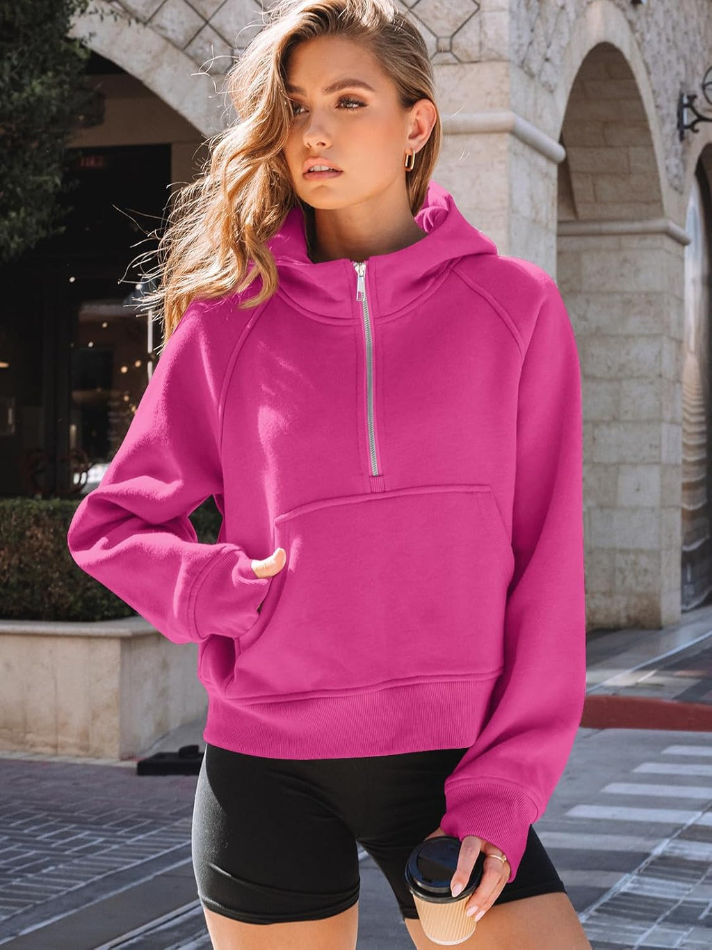 Womens Hoodies Fleece Fall Fashion Outfits Workout Sweatshirts Y2k Winter Zip Up Jackets Oversized Tops Clothes 2025