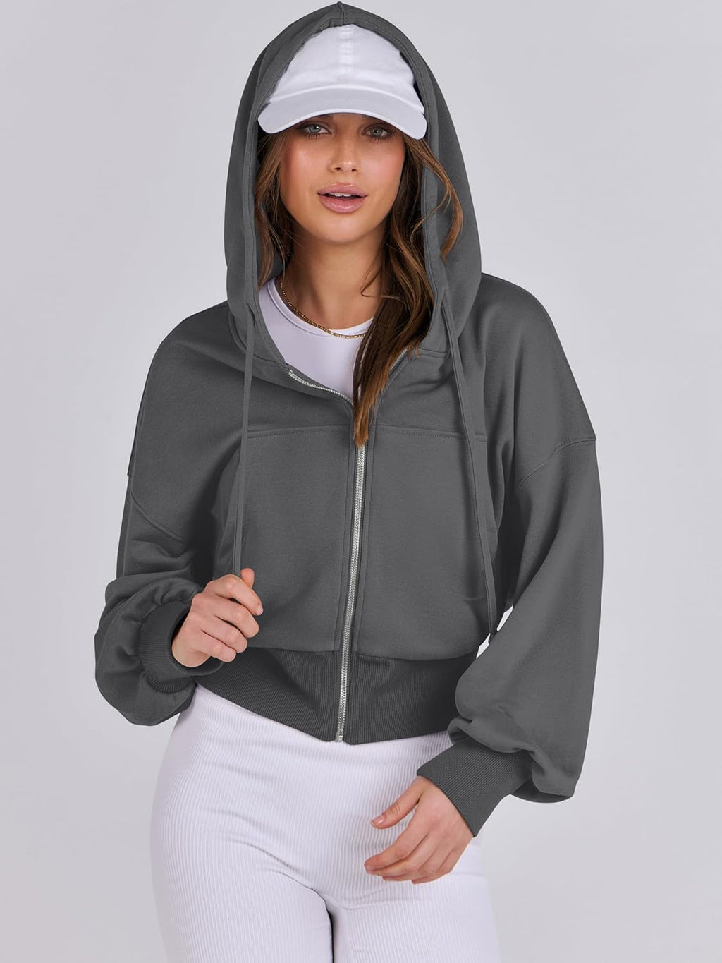 Womens Zip Up Hoodies Cropped Sweatshirts Casual Comfy Cute Zip Jackets Fashion Trendy Fall Outfits 2025 Y2K Clothes