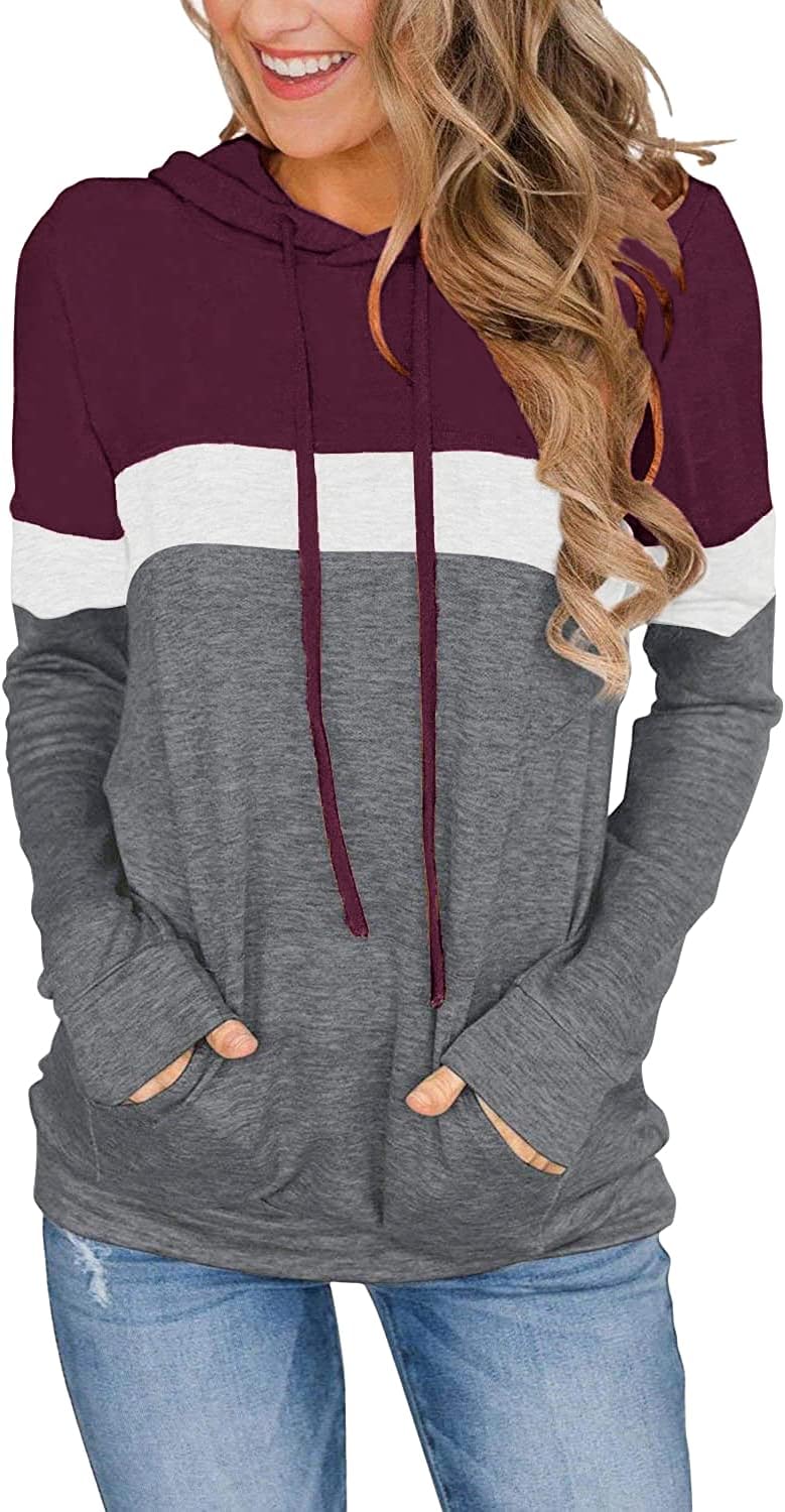 Women’s 2025 Fall Long Sleeve Hoodie Pullover Sweatshirt Lightweight Casual Tops Blouse
