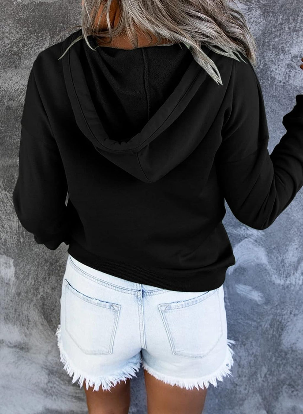 Women's Casual Hoodies Long Sleeve Solid Lightweight Pullover Tops Loose Sweatshirt with Pocket