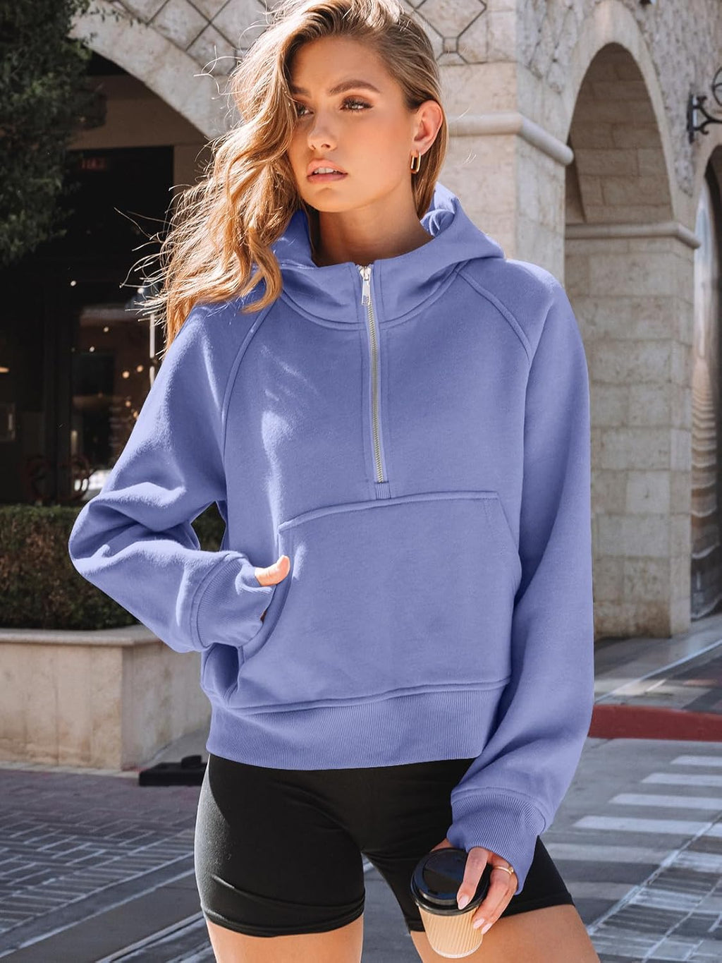 Womens Hoodies Fleece Fall Fashion Outfits Workout Sweatshirts Y2k Winter Zip Up Jackets Oversized Tops Clothes 2025