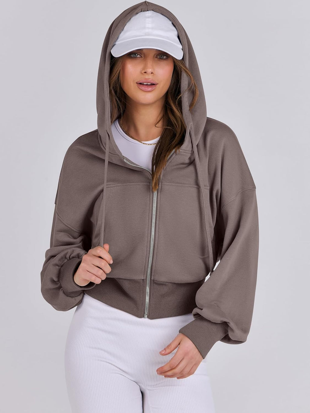 Womens Zip Up Hoodies Cropped Sweatshirts Casual Comfy Cute Zip Jackets Fashion Trendy Fall Outfits 2025 Y2K Clothes