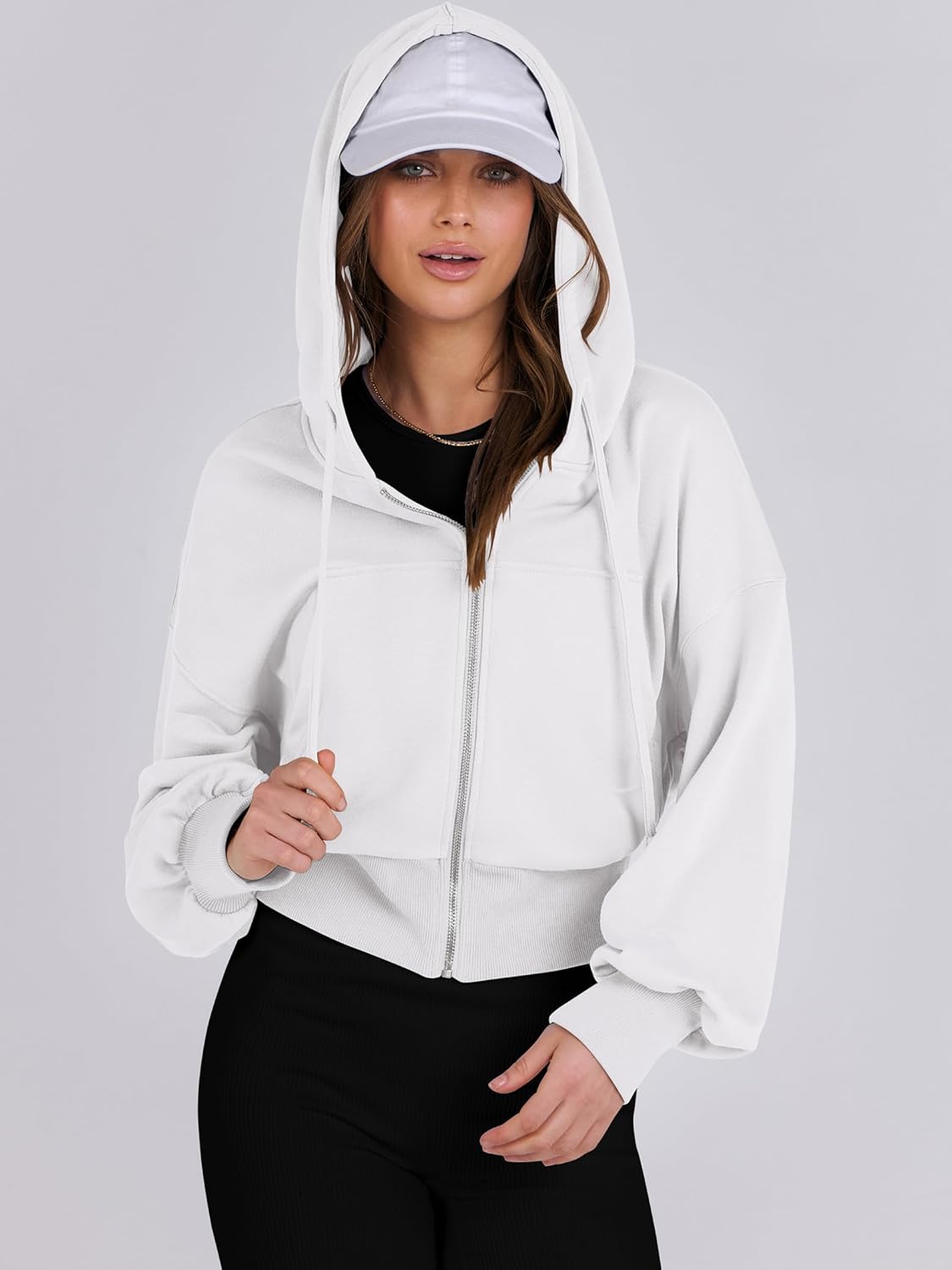 Womens Zip Up Hoodies Cropped Sweatshirts Casual Comfy Cute Zip Jackets Fashion Trendy Fall Outfits 2025 Y2K Clothes
