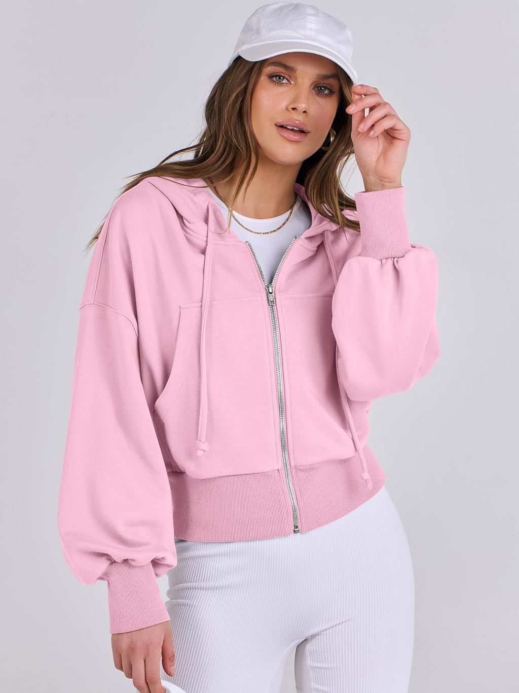 Womens Zip Up Hoodies Cropped Sweatshirts Casual Comfy Cute Zip Jackets Fashion Trendy Fall Outfits 2025 Y2K Clothes