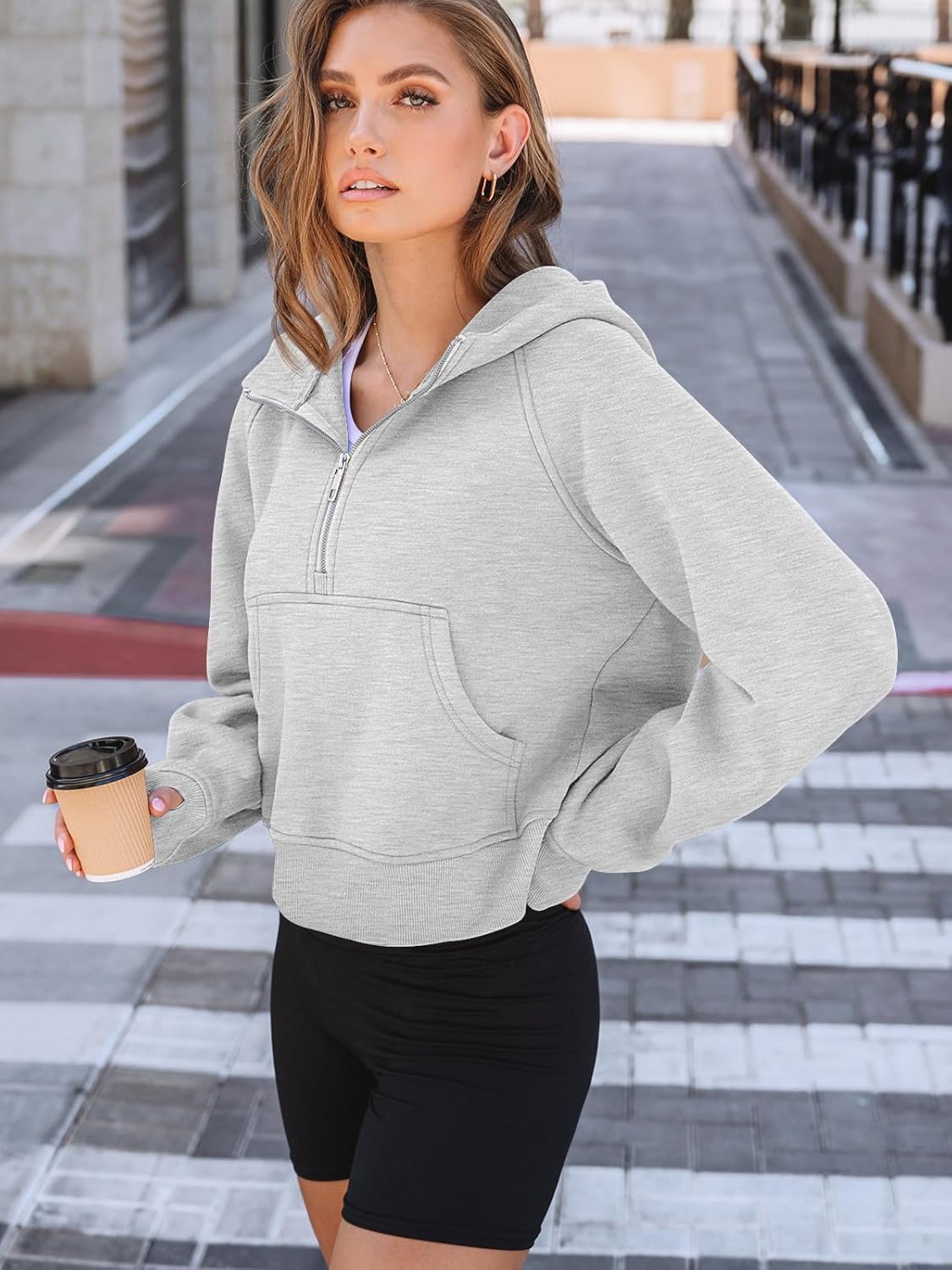 Womens Hoodies Fleece Fall Fashion Outfits Workout Sweatshirts Y2k Winter Zip Up Jackets Oversized Tops Clothes 2025