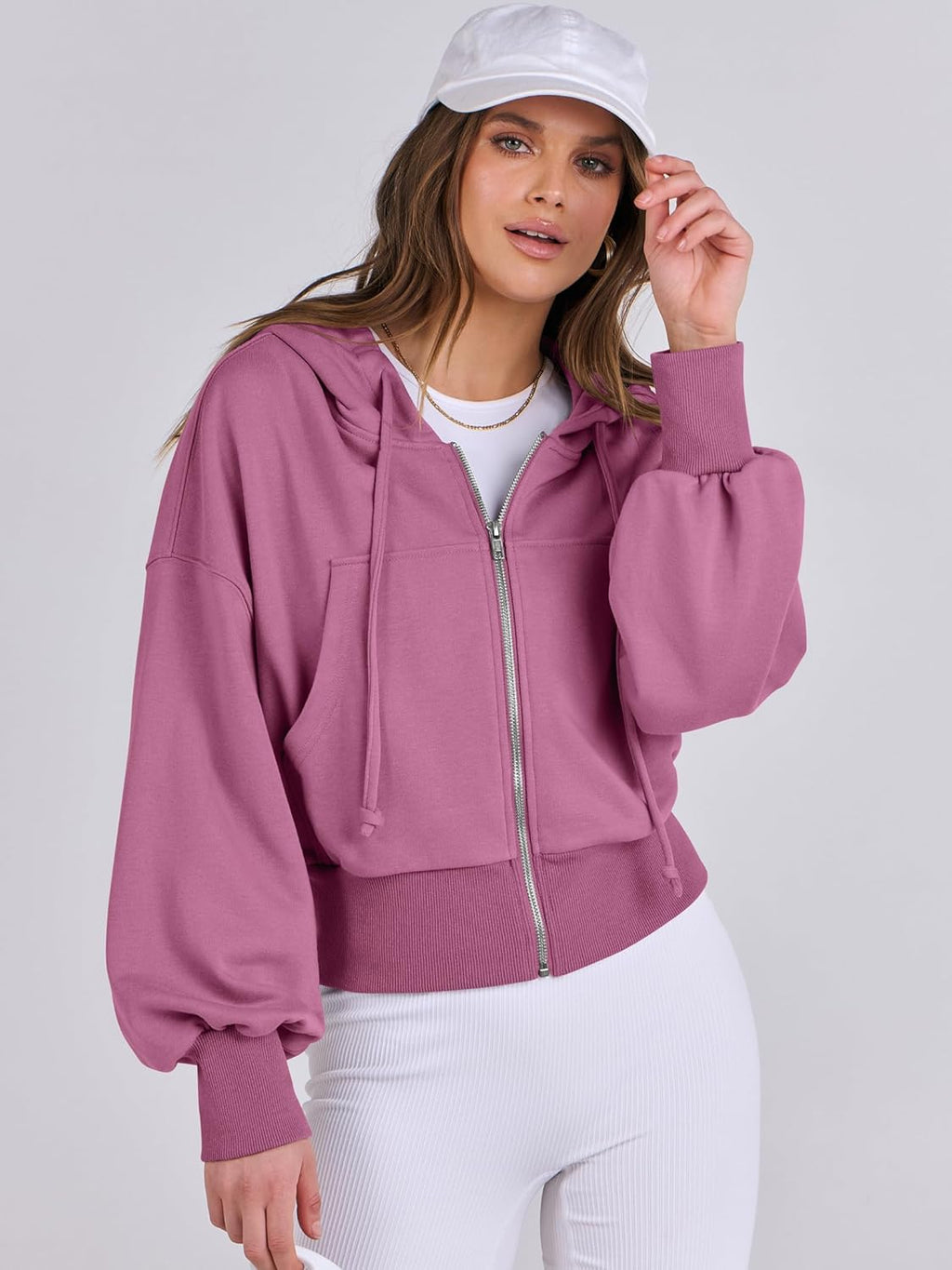 Womens Zip Up Hoodies Cropped Sweatshirts Casual Comfy Cute Zip Jackets Fashion Trendy Fall Outfits 2025 Y2K Clothes