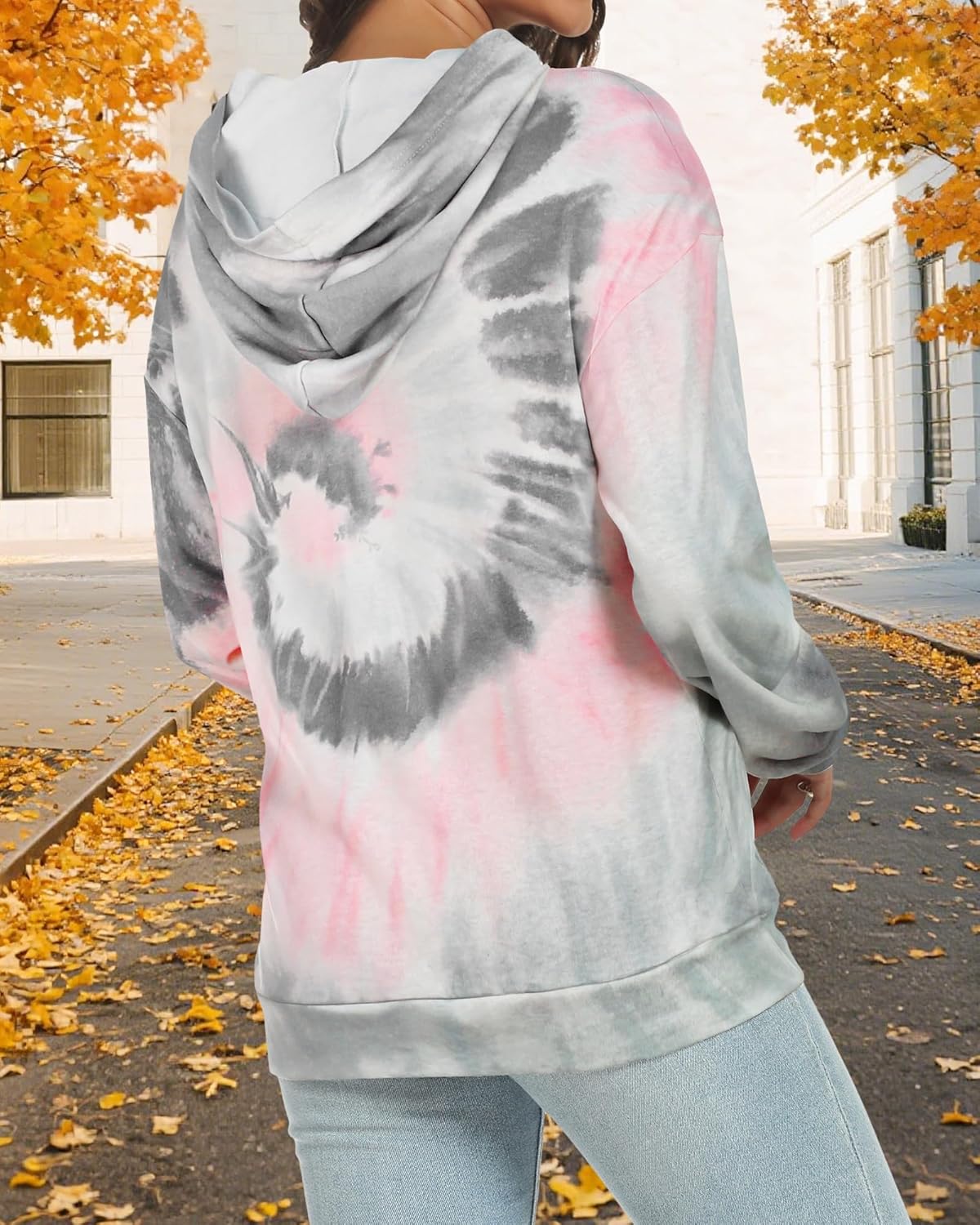 Women's Hoodies Long Sleeve Sweatshirts Drawstring Pullover Tops with Pocket Casual Loose Blouses Tunic
