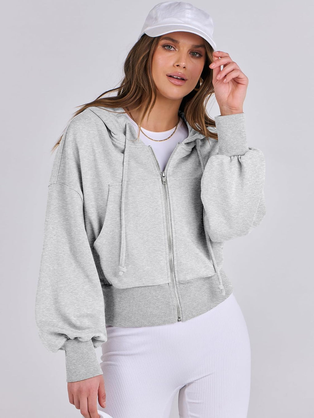Womens Zip Up Hoodies Cropped Sweatshirts Casual Comfy Cute Zip Jackets Fashion Trendy Fall Outfits 2025 Y2K Clothes