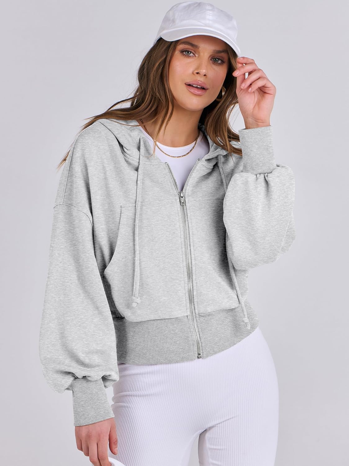 Womens Zip Up Hoodies Cropped Sweatshirts Casual Comfy Cute Zip Jackets Fashion Trendy Fall Outfits 2025 Y2K Clothes